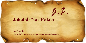 Jakubács Petra névjegykártya