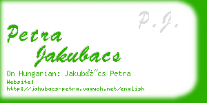 petra jakubacs business card